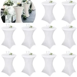 luxuskollektion Stehtischhusse Stretch Weiß 80 x 110 cm 10er Set