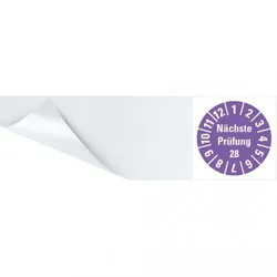 Dreifke® Kabelprüfplakette Nächste Prüfung 28, violett, Folie, selbstkl., 57x25mm, 6 Stk.