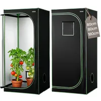 VEVOR Growzelt, 80x80x180 cm, Growbox 600D hochreflektierendes Mylar, Indoor-Pflanzenzelt mit Beobachtungsfenster, Bodenwanne & Reißverschluss, Gewächshaus Zuchtzelte für Obst, Blumen & Gemüse