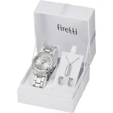 Firetti silber silberfarben Armbanduhren, Damen, Armbanduhr, Damenuhr, Glassteine, ideal auch als Geschenk