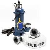 Wiltec Schmutzwasserpumpe 1500W 22800l/h mit Schwimmerschalter max. Förderhöhe 10m mit 20m Schlauch