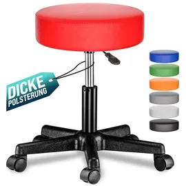 CASARIA Rollhocker Kunstleder Rot