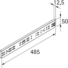 Hettich Distanzleiste, 25 x 486 x 50
