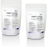 Vitamin D3 5000 I.E. (Cholecaliferol) + Vitamin K2 MK7 (Natto Menaquinon MK-7) 200mcg - 2 Beutel (360 vegane Tabletten ) - Vitamin D3 + K2 - hohe Bioverfügbarkeit - Bergen Qualitätsprodukt Deutschland