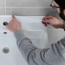 DS PRODUKTE Silikonfugenband für Waschtisch und Waschbecken 130 cm