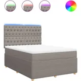 vidaXL Boxspringbett mit Matratze Taupe 140x200 cm Stoff