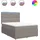vidaXL Boxspringbett mit Matratze Taupe 140x200 cm Stoff