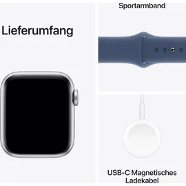 Apple Watch SE 2024 GPS 40 mm Aluminiumgehäuse Silber, Sportarmband Denim S/M