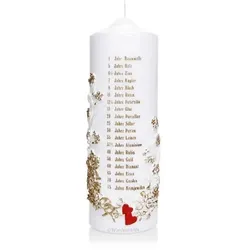 Wiedemann Kerzen Hochzeitskerze verziert 240 x 80 mm, mit individueller Namensverzierung