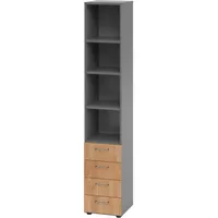 Hammerbacher Regalschrank 964S4, V964S4/G/N/BS grafit, nussbaum 40,0 x 42,0