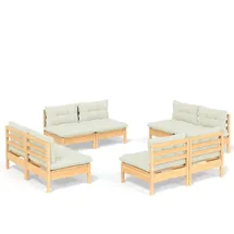 vidaXL Garten-Lounge-Set 8-tlg. creme Kiefernholz