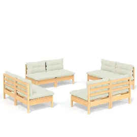vidaXL Garten-Lounge-Set 8-tlg. creme Kiefernholz