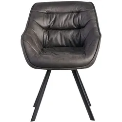 Kadima Design Esszimmerstuhl `Loche`: Samtbezug, Eisenstandbeine, 60x85x64 cm, einfache Montage. Anthrazit, Material: Stoff, 64x60x85 cm