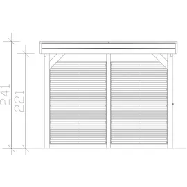 SKANHOLZ Friesland Hybrid Set 12 3,14 x 7,08 m nussbaum inkl. Abstellraum