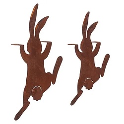 Kantenkletterer "Hasen" aus Metall, 20,5 und 25,5 cm, 2 Stück