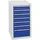 stumpf metall Stumpf Schubladenschrank Serie STS 410, 7 Schubladen enzianblau (6x100, 1x200mm)