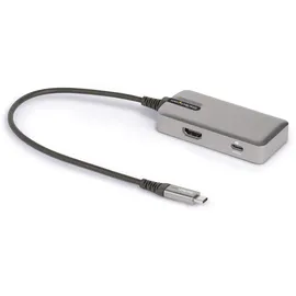 Startech StarTech.com USB-C - USB-C auf 4K 60Hz HDMI 2.0, 100W PD Pass-through – 3-Port 10Gbit/s USB 3.1 Hub - Mini Station d'Accueil Portable - 25cm (DKT31CHPD3)