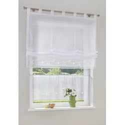 Raffrollo MY HOME "Idaho" Gr. 5, weiß, B:120cm H:140cm, Voile, Obermaterial: 100% Polyester, Raffrollos, Transparent, Voile, Polyester