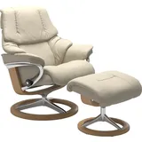 Stressless Relaxsessel "Reno", beige (cream batick), B:83cm H:100cm T:76cm, Leder BATICK: BATICK ist ein leicht korrigiertes, durchgefärbtes und genarbtes Möbelleder, bei dem die meisten Unebenheiten und Spuren in der Regel entfernt wurden.