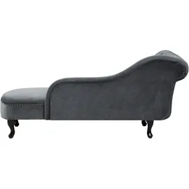 Beliani Chaiselongue Samtstoff Grau