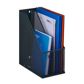 Relaxdays Stehsammler, Mesh, 2 Fächer, anthrazit