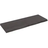 vidaXL Waschtischplatte Dunkelbraun 140x50x(2-6)cm Massivholz
