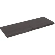 vidaXL Waschtischplatte Dunkelbraun 140x50x(2-6)cm Massivholz