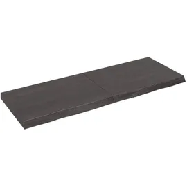 vidaXL Waschtischplatte Dunkelbraun 140x50x(2-6)cm Massivholz
