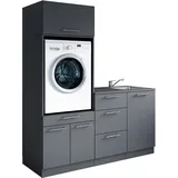 laundreezy Mehrzweckschrank-Set 168 x 200 x 68 cm Grau