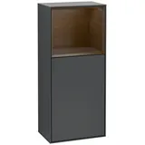 Villeroy & Boch Finion Seitenschrank F50, F500GNHG 41,8x93,6x27cm, links, Regal oben Walnut Veneer, Midnight Blue Matt Lacquer