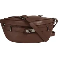 Samantha look Gürteltasche echt Leder, Made in Italy braun