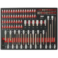 Trutzholm Profi Werkzeugeinlage Werkstattwagen 102 tlg. Stecknuss & Bit Satz Mechaniker Set 51x40x4 cm in rot
