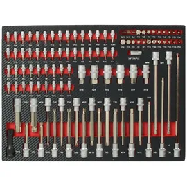 Trutzholm Profi Werkzeugeinlage Werkstattwagen 102 tlg. Stecknuss & Bit Satz Mechaniker Set 51x40x4 cm in rot
