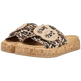 Gabor Pantolette GABOR "Gabor Pantoletten Veloursleder", Damen, Gr. 38, leopard, Veloursleder, Schuhe Pantolette
