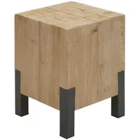 MCW Beistelltisch MCW-L76b, Blumentisch Tisch, Industrial Metall Massiv-Holz MVG-zertifiziert,