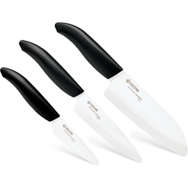 KYOCERA Kitchen Products KYOCERA GEN 3er Set Keramikmesser Messer Geschenkset, Kunststoff Keramik, schwarz, 3-teiliges Messerset, 3-Einheiten