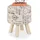 Relaxdays Sitzhocker Leinen 32 x 34 x 32 cm Creme/Mehrfarbig