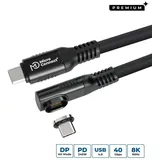 MicroConnect Premium Angled USB4 liquid silicone magnetic cable - Kabel - Digita