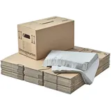 20 x Umzugskarton Profi (590 x 318 x 328 mm) + 5 kg Packseide (50 x 75 cm) Umzugsset Angebot Set Umzug Transport Schutz Karton Kiste BB-Verpackungen