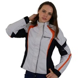 NERVE Artemis Damen Motorrad Jacke, Weiß/Schwarz, 40