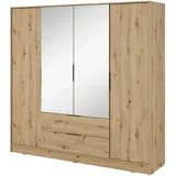 masseno Drehtürenschrank CATERINA 206 x 200 x 51 cm Braun