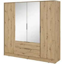 masseno Drehtürenschrank CATERINA 206 x 200 x 51 cm Braun