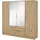 masseno Drehtürenschrank CATERINA 206 x 200 x 51 cm Braun