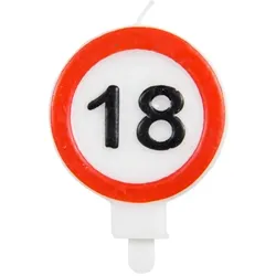 18. Geburtstag Verkehrsschild Kerze