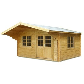 WOLFF FINNHAUS Gartenhaus »Nordkap 44-D XL«, Holz, BxHxT: 500 x 500 cm, (Außenmaße) - braun