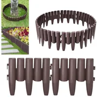 FIVMEN Rasenkante Rasenkante Mähkante Randsteine Kunststoff Beeteinfassung, Kunststoff Beetumrandung Gartenzaun Pro Element 28cm x 24cm braun 560 cm
