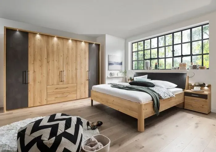 Wiemann Schlafzimmer-Set Madrid 4tlg. Holzoptik Braun Eiche