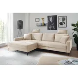 trends by hg Ecksofa Summer hochwertiger Stoff 2-Sitzer Beige