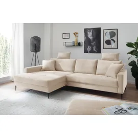 trends by hg Ecksofa Summer hochwertiger Stoff 2-Sitzer Beige
