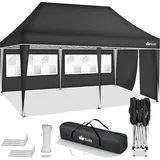tillvex Faltpavillon 3 x 6 m inkl. 3 Seitenteile Anthrazit